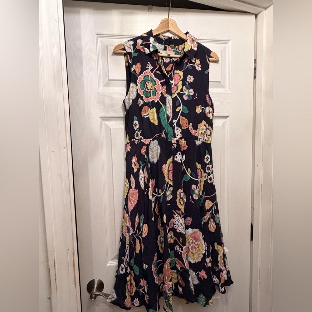 Floral Collared Midi Dress